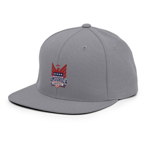 Silver Amoorica Snapback Hat - Image 3