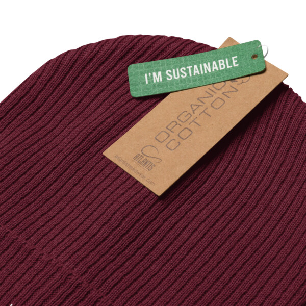 Amoorica Burgandy Ribbed Organic Beanie - Image 3