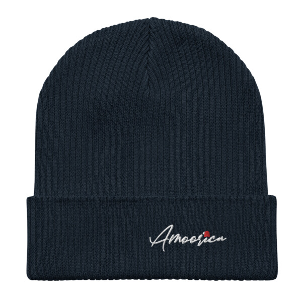 Amoorica Navy Ribbed Organic Beanie - Image 4