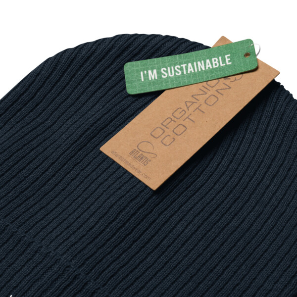 Amoorica Navy Ribbed Organic Beanie - Image 3